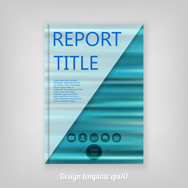Corporate gladde blauwe Brochure sjabloon - Vector, afbeelding