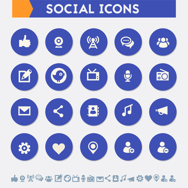 Set de iconos sociales
 - Vector, imagen