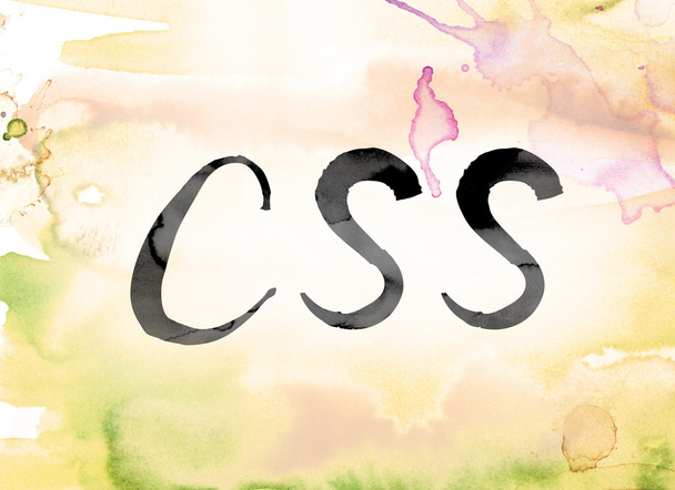 CSS renkli sulu boya ve mürekkep sanat kelime - Fotoğraf, Görsel