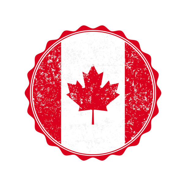 Canada flag stamp with grunge. Vector illustration - Διάνυσμα, εικόνα
