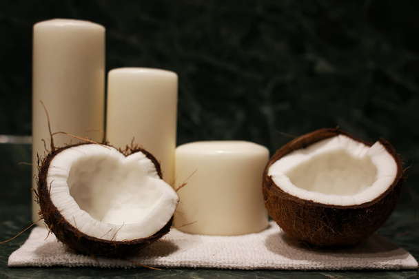 candles spa coconut oil - Photo, Image