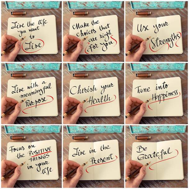 Photo collage of handwritten business motivational messages - Fotografie, Obrázek