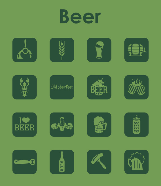 Set of beer icons - Vector, Image