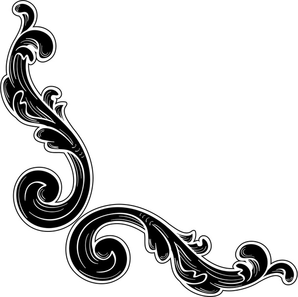 De mooie swirl sierlijke art hoekelement - Vector, afbeelding