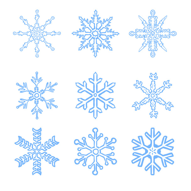 Set de copos de nieve decorativos
 - Vector, imagen