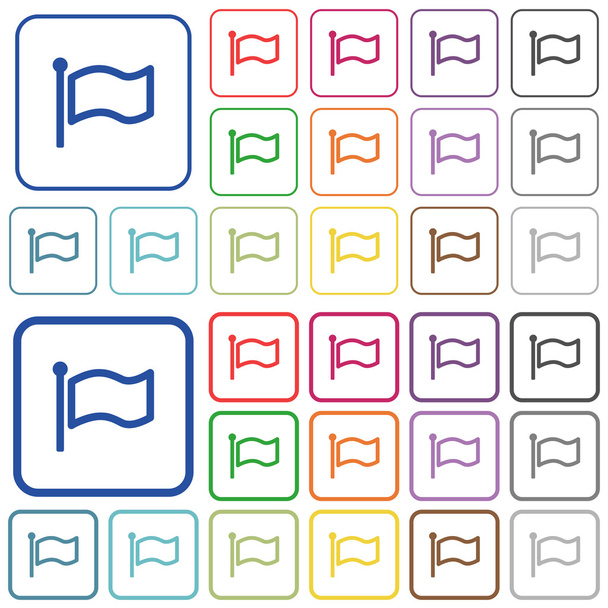 Color de la bandera delineado iconos planos
 - Vector, Imagen