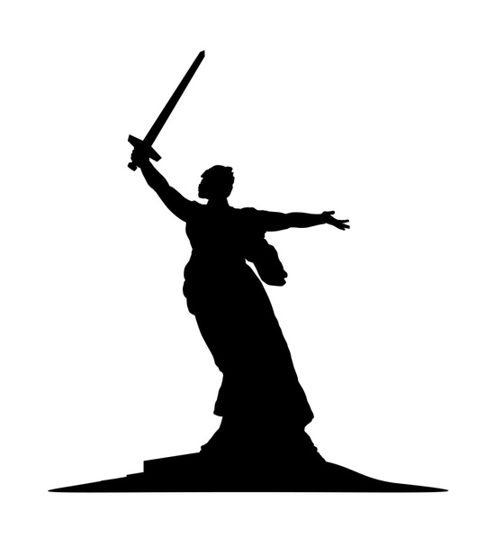 Скульптура "Батьківщини" в Волгограда. "Мамаєв курган" - історичний - Вектор, зображення