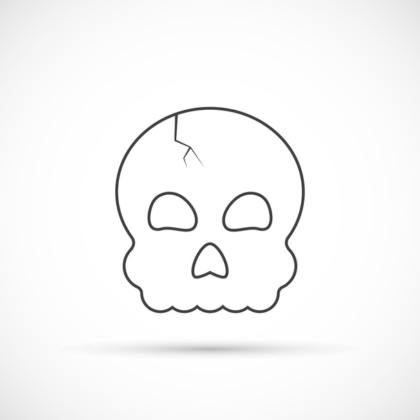 Halloween skull outline icon - Vector, imagen