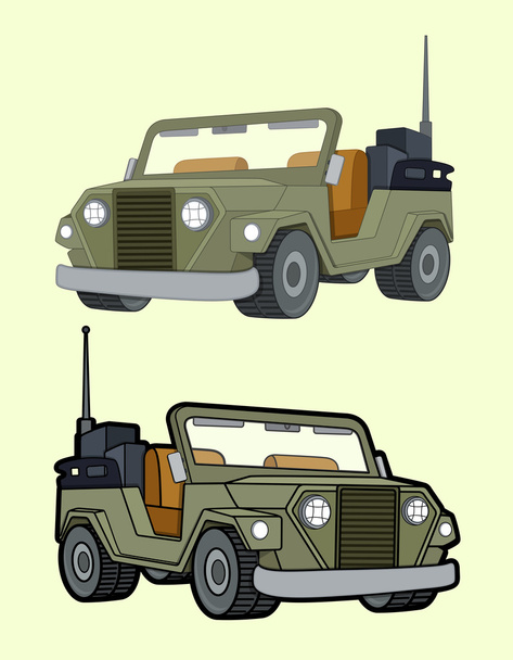 Open Jeep Cars Vector - Διάνυσμα, εικόνα