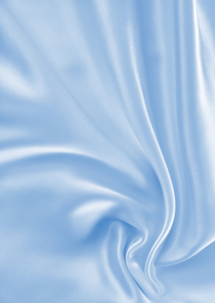 Smooth elegant blue silk or satin as background - Photo, image