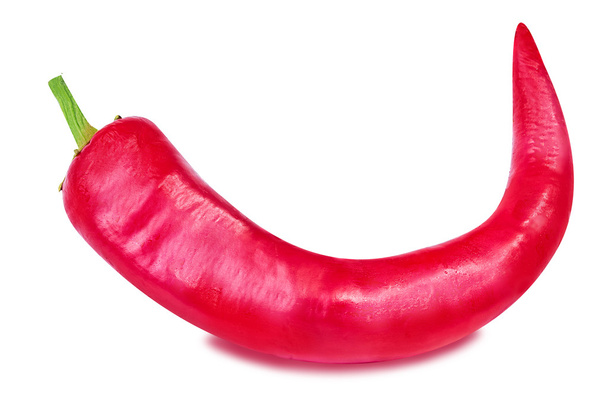 Красный острый чили-перец на белом
  - Фото, изображение