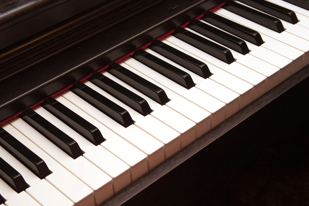 Electric piano keyboard closeup - 写真・画像