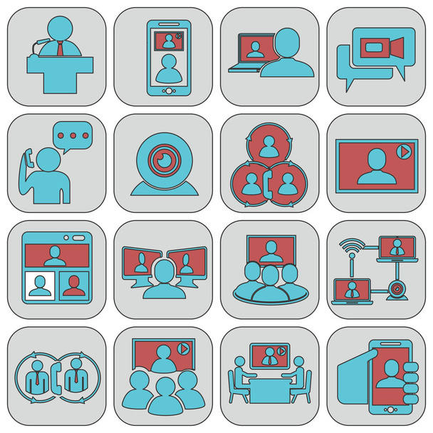 obchodní komunikace ikony - Vektor, obrázek
