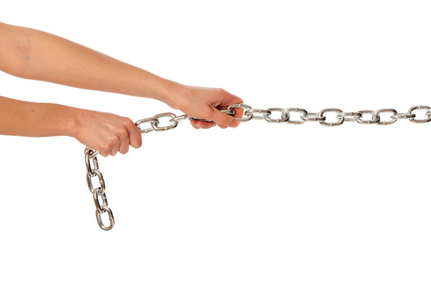 A long heavy metal chain - Foto, afbeelding