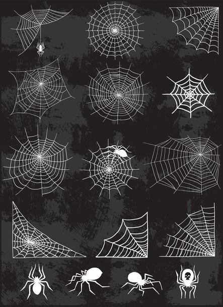 Spider web silueta vektor sada - Vektor, obrázek