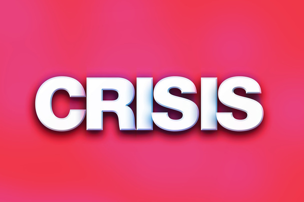 Crisis Concept kleurrijke WordArt - Foto, afbeelding