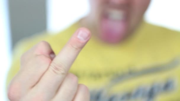 Hand sign middle finger - Záběry, video