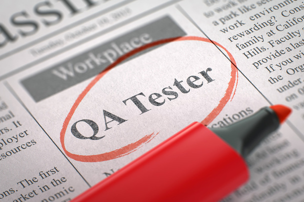 QA Tester olarak şimdi Kiralama. 3D. - Fotoğraf, Görsel