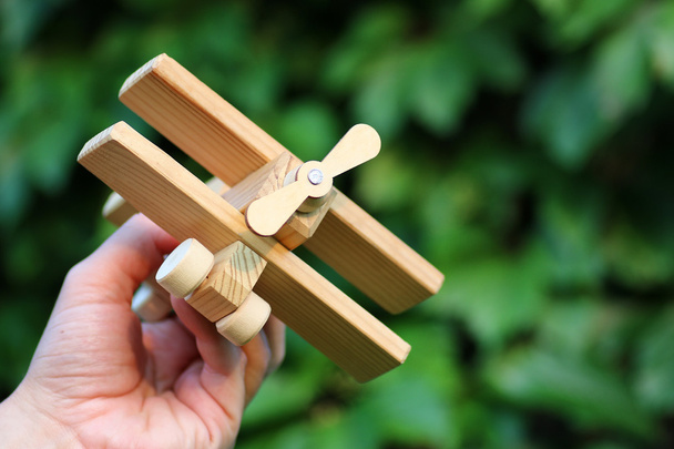 wooden toy airplane - Фото, зображення