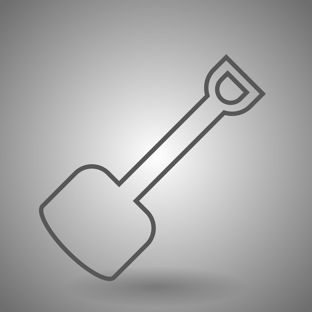 Shovel icon. thin line design. vector illustration on gray background - Vektor, kép