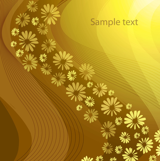 Flowers with a yellow background - Вектор, зображення