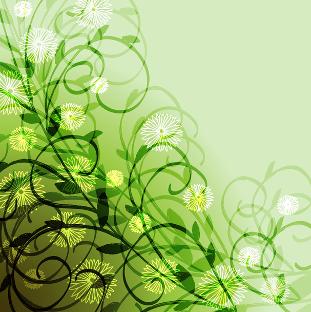 Large branches on a green background - Vektori, kuva