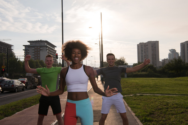 multiethnic group of people on the jogging - Zdjęcie, obraz