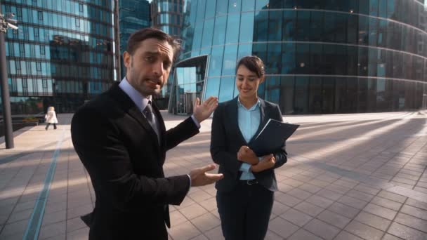 Businessman recommed his partner to You - Footage, Video