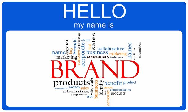 Brand Word Cloud Nametag Concept - Photo, Image