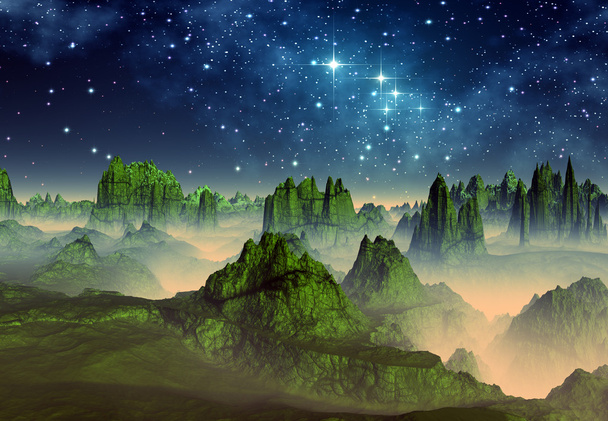 3d Rendered Fantasy Alien Planet - Illustration - Photo, Image