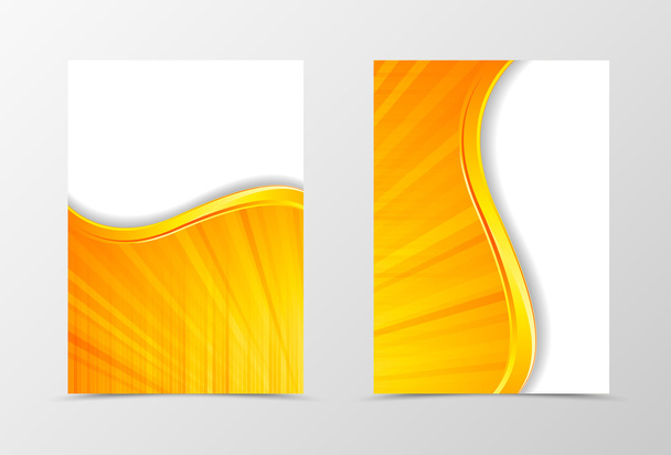Design de modelo de panfleto de onda digital frontal e traseira
 - Vetor, Imagem