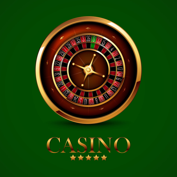 casino advertisement with roulette - Vector, imagen