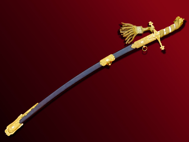 Ultra vysoký stupeň starožitný prezentaci kvalitní meče šavle H. Wil - Fotografie, Obrázek