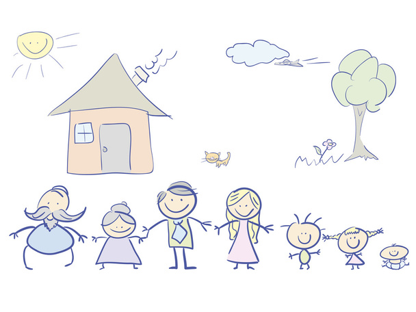 Щаслива сім'я в кольорі
 - Фото, зображення