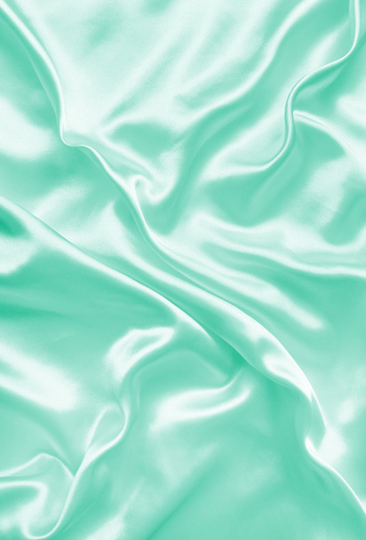 Smooth elegant green silk or satin texture as background - Фото, зображення