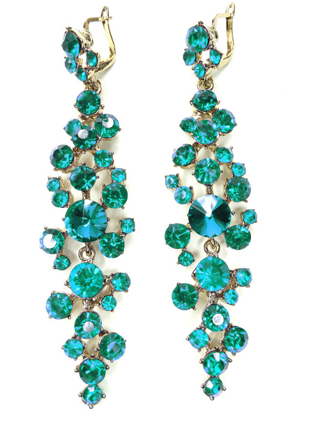 earrings with bright crystals jewelry - Foto, afbeelding