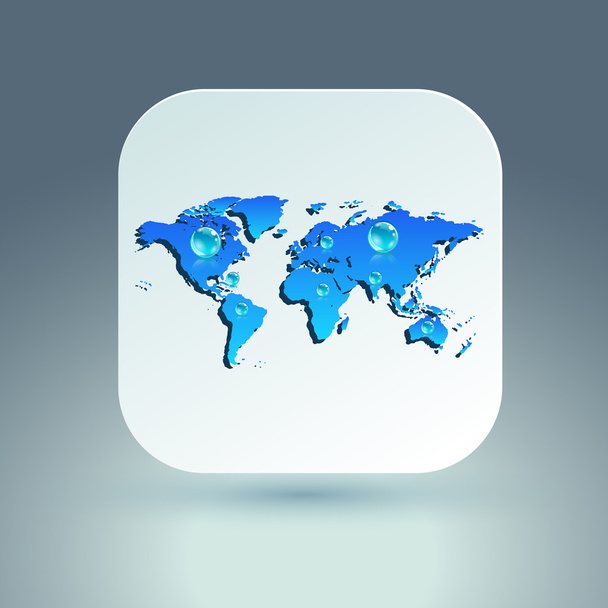 Map icon for application on grey background - Wektor, obraz