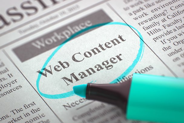 Web Content Manager Hiring Now. 3D. - Φωτογραφία, εικόνα