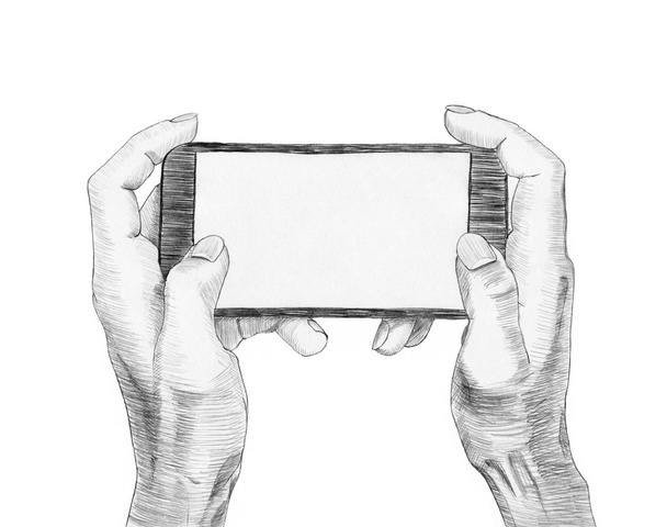 Two hands holding smart phone, playing games. Phone touch gestures.  - Photo, Image