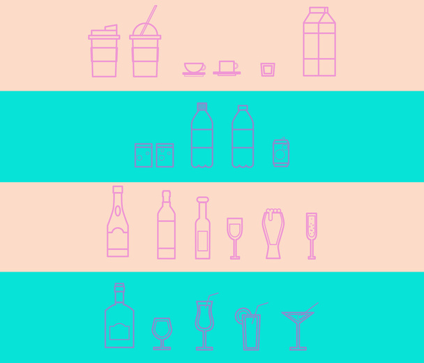 Conjunto de iconos de bebidas
 - Vector, imagen
