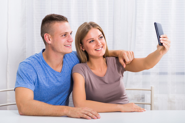Couple  taking selfie. - Foto, Imagem