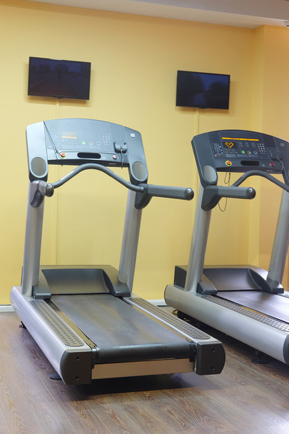 treadmills in a fitness hall - Foto, imagen