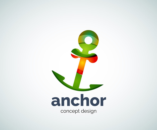 Vector ship anchor logo template - Vector, Image