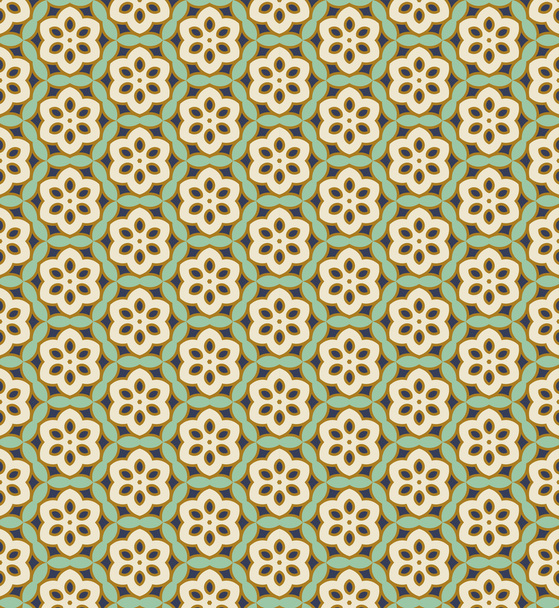 Seamless background image of vintage green polygon flower cross - ベクター画像