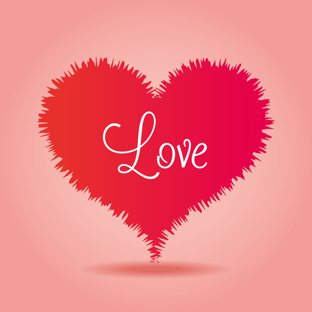 love heart over pink background icon - Vector, Image
