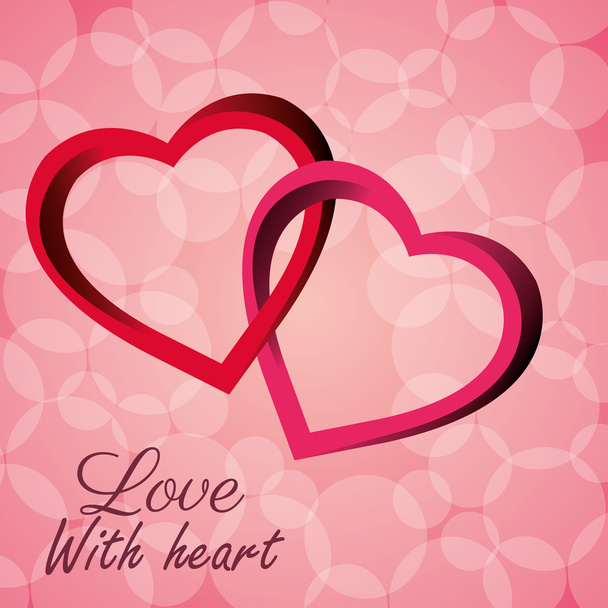 corazones entrelazados amor con el icono del corazón
 - Vector, imagen