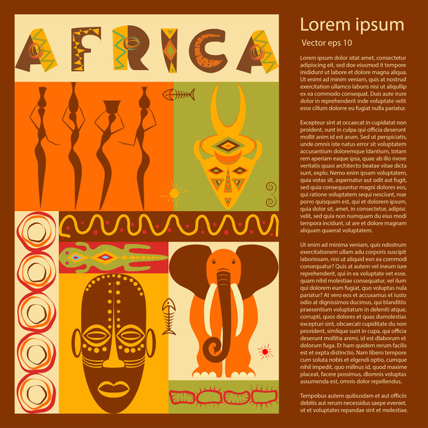 Afrika afiş için seyahat - Vektör, Görsel
