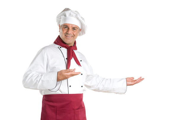 Mature chef showing - Photo, image