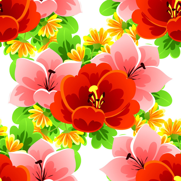 beautiful flowers ornament - Вектор, зображення