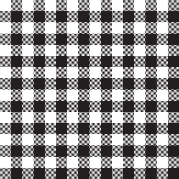 Black white checkerboard check textile seamless pattern - Διάνυσμα, εικόνα